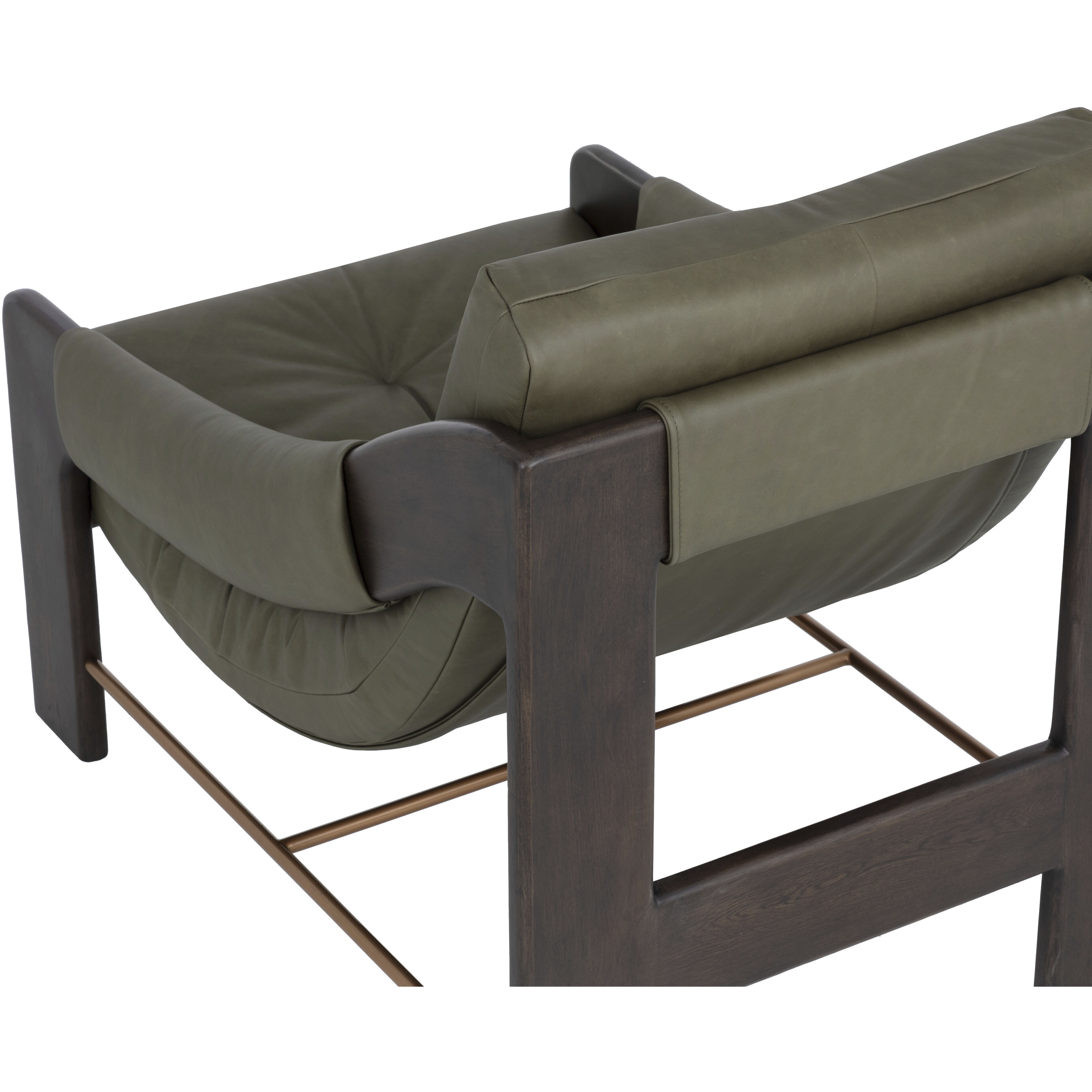 Rafferty Brown / Ludlow Dark Olive Leather Lounge Chair